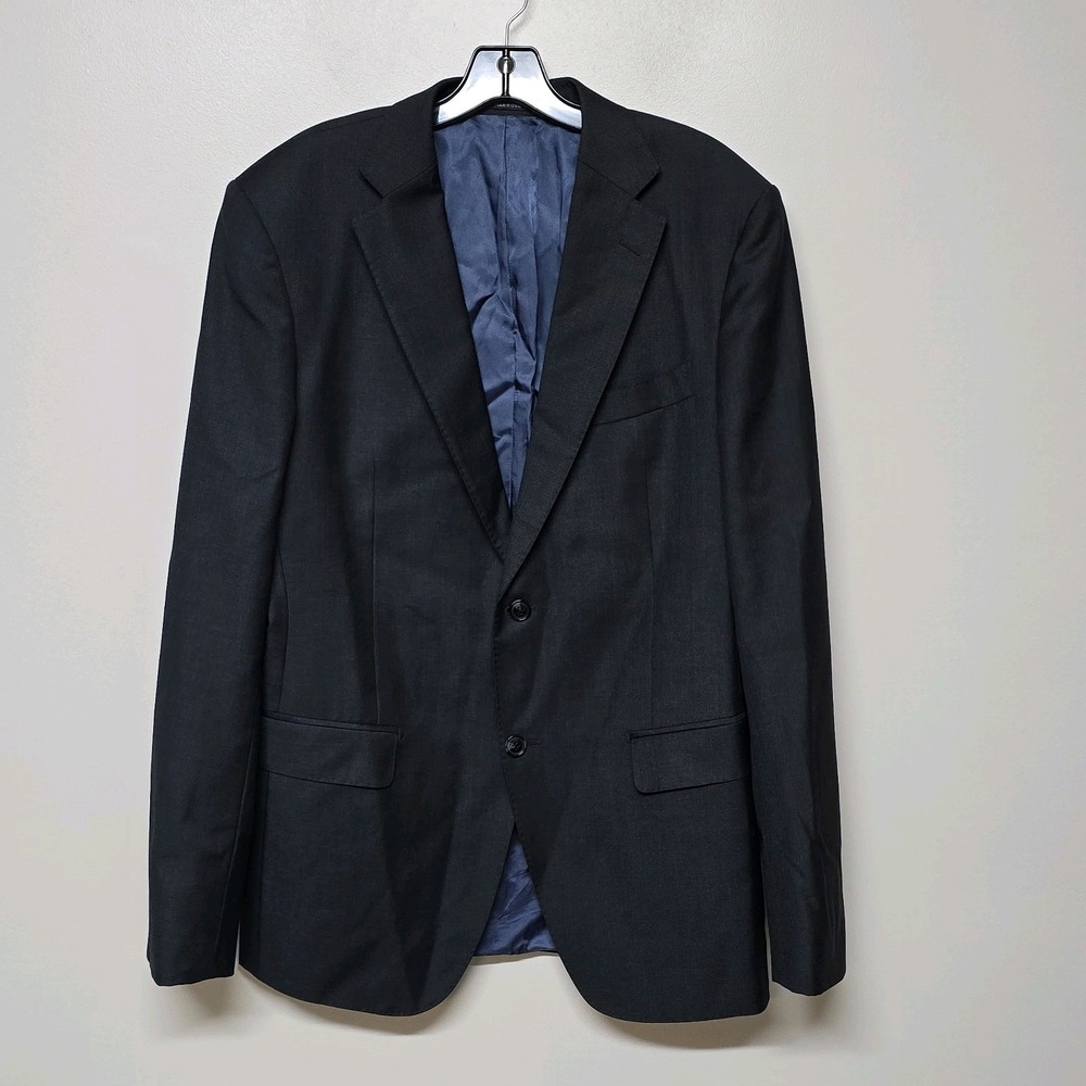 SuitSupply Men's Vitale Barberis Super 110's Pure Wool Dark Gray Blazer Size 42L